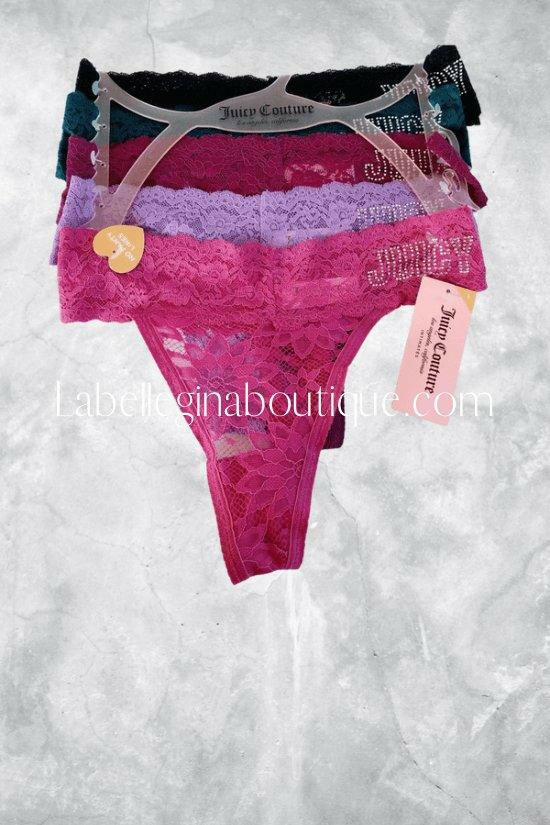 Juicy Couture Lace Thong Panty New 5 Pack Size XL No Panty