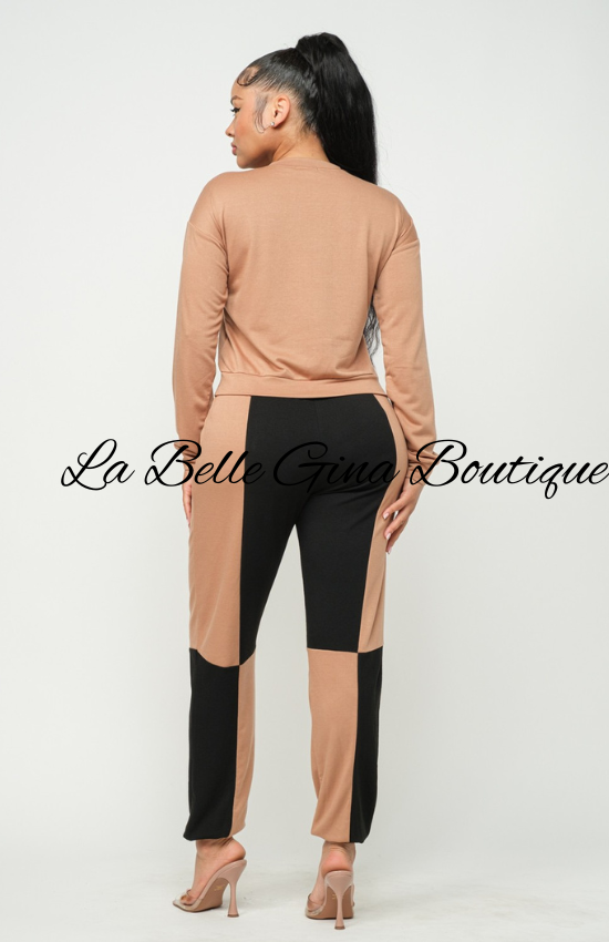 Leah Solid Long Sleeve Top and Pants set