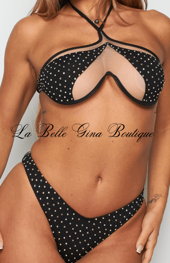 2PCS Rhinestone Bikini Set