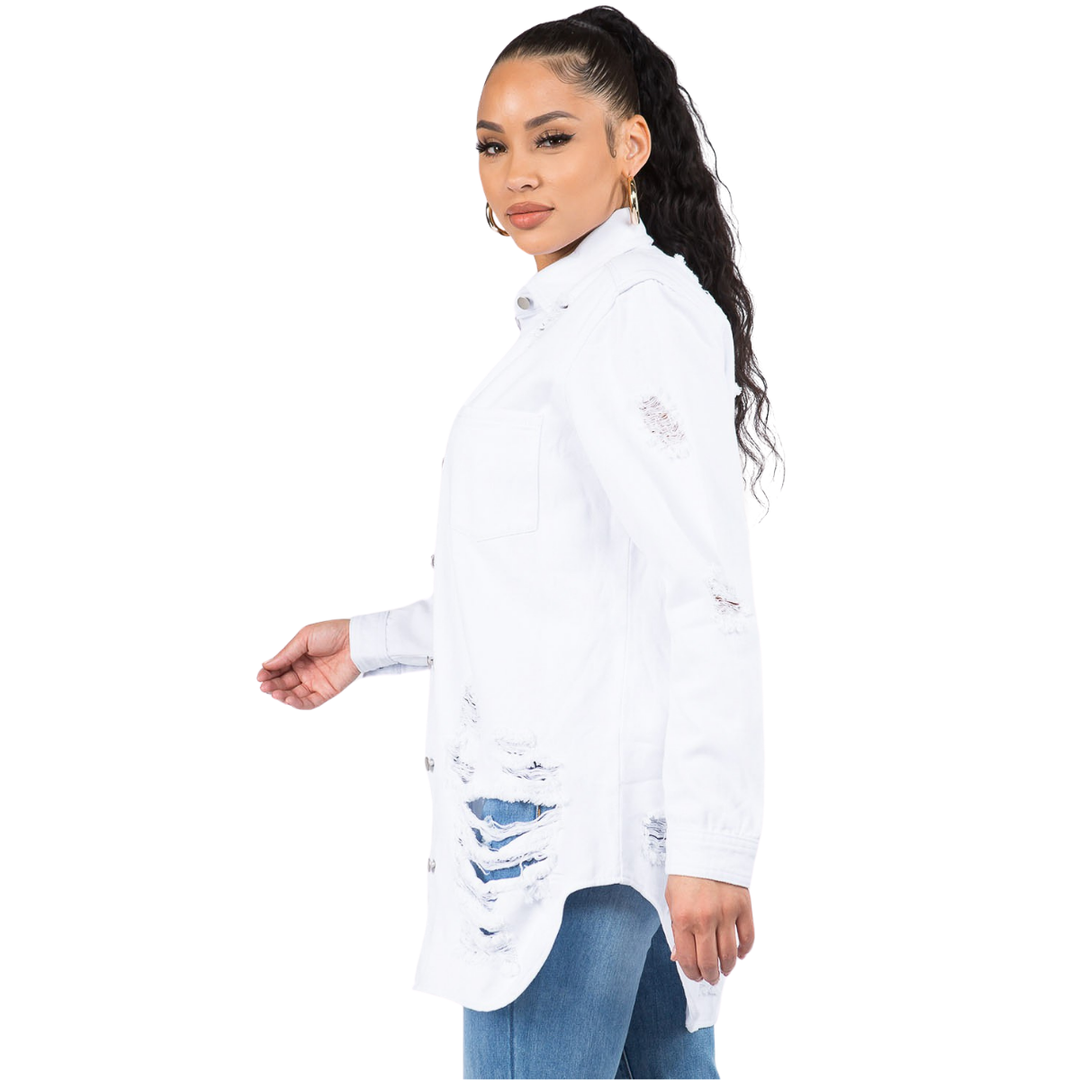 Clara Long Sleeves Denim Shirts Jacket