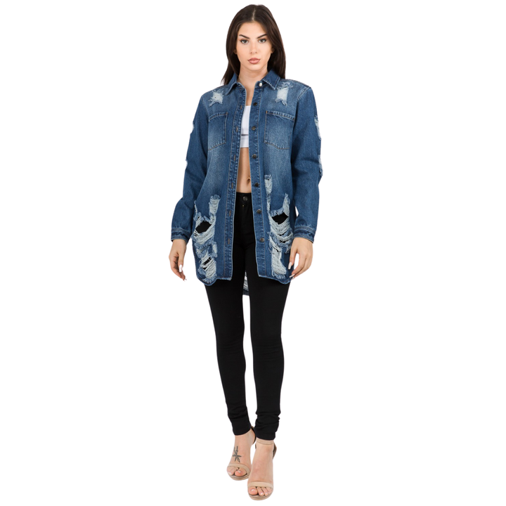 Clara Long Sleeves Denim Shirts Jacket