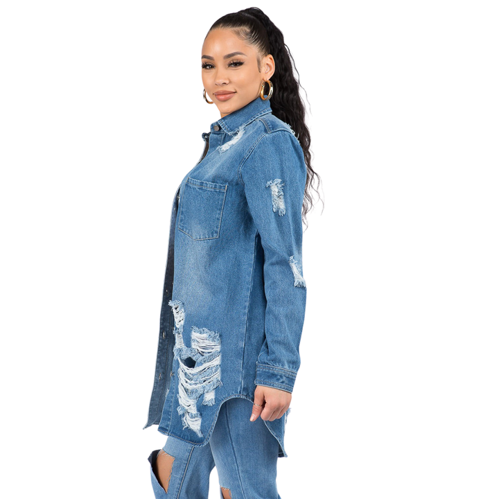 Clara Long Sleeves Denim Shirts Jacket