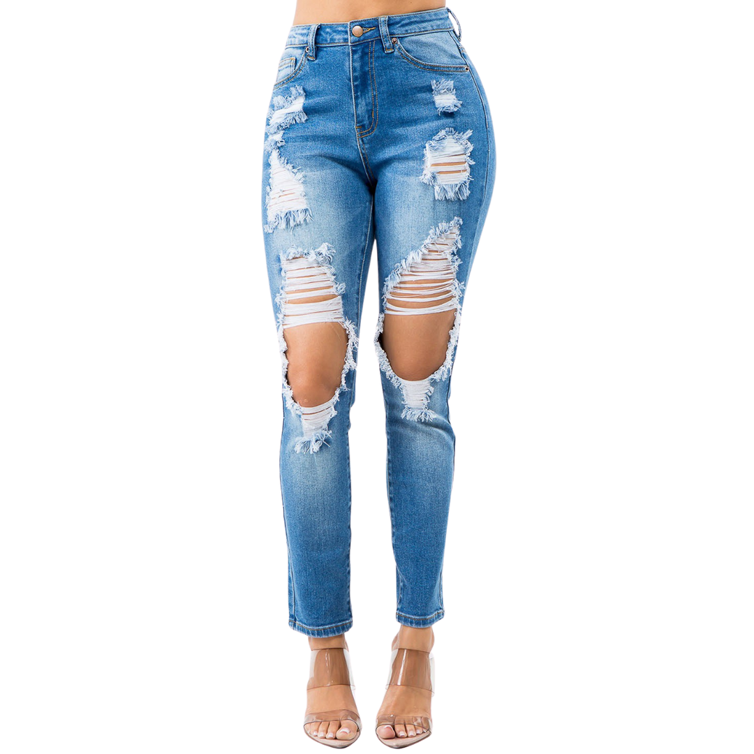 Lisa High Waist Cut Out Straight Jeans