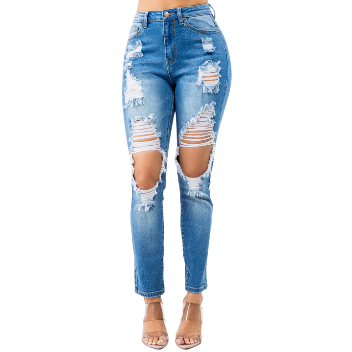 Vena High Waist Cut Out Straight Jeans