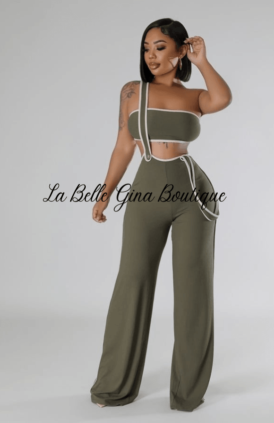 Sandie Tube Top No Closure Pants With A Shoulder Strap Two Piece Set