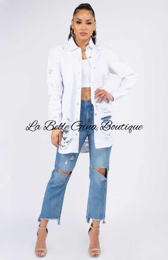 Clara Long Sleeves Denim Shirts Jacket