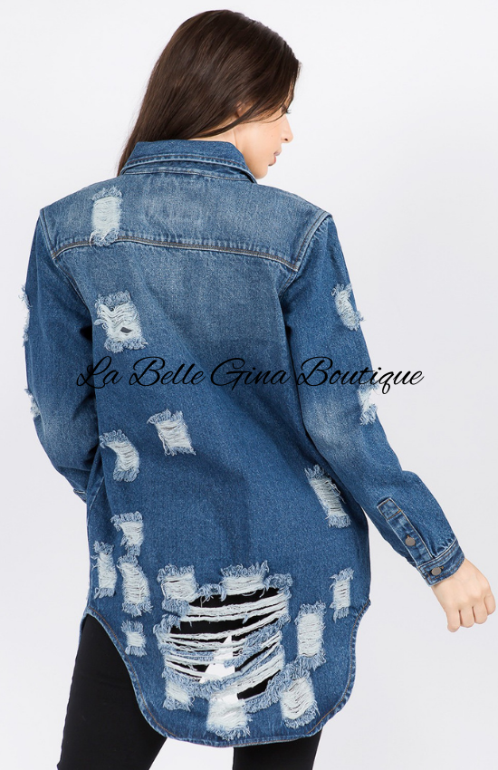 Clara Long Sleeves Denim Shirts Jacket