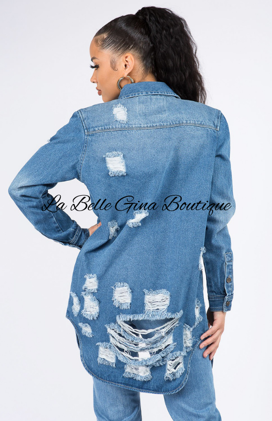 Clara Long Sleeves Denim Shirts Jacket