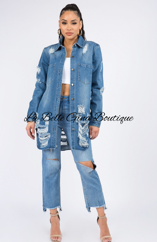 Clara Long Sleeves Denim Shirts Jacket