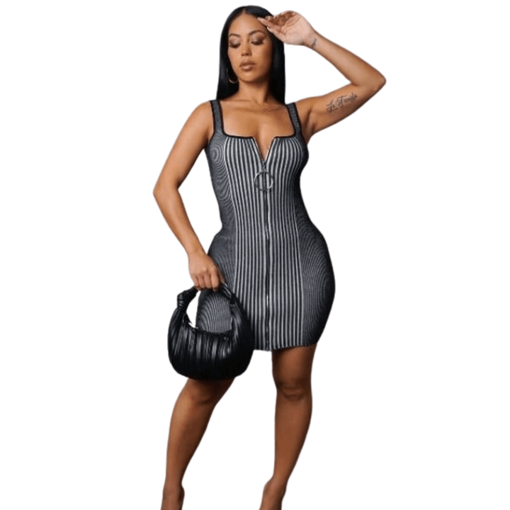 Sophia Slim Fitting with A Scoop Neckline and Bodycon Mini Dress