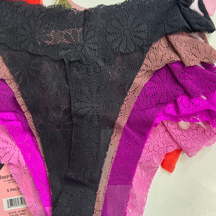 5 Pack Thong Mix Color Juicy Couture Panties