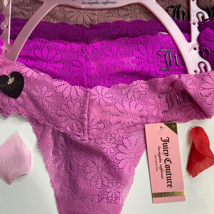 5 Pack Thong Mix Color Juicy Couture Panties