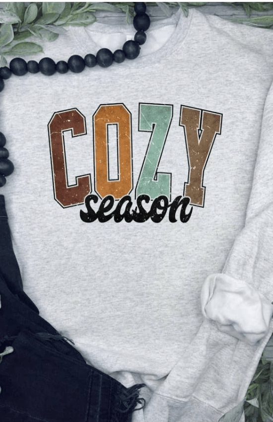 Cozy Season Sweatshirt Ash Grey - La Belle Gina Boutique
