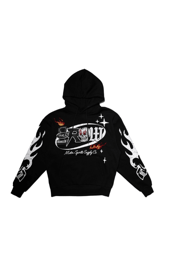 Danny Print Sweat Hoodie First Row Oversized With Patches And Rhinestone - La Belle Gina Boutique