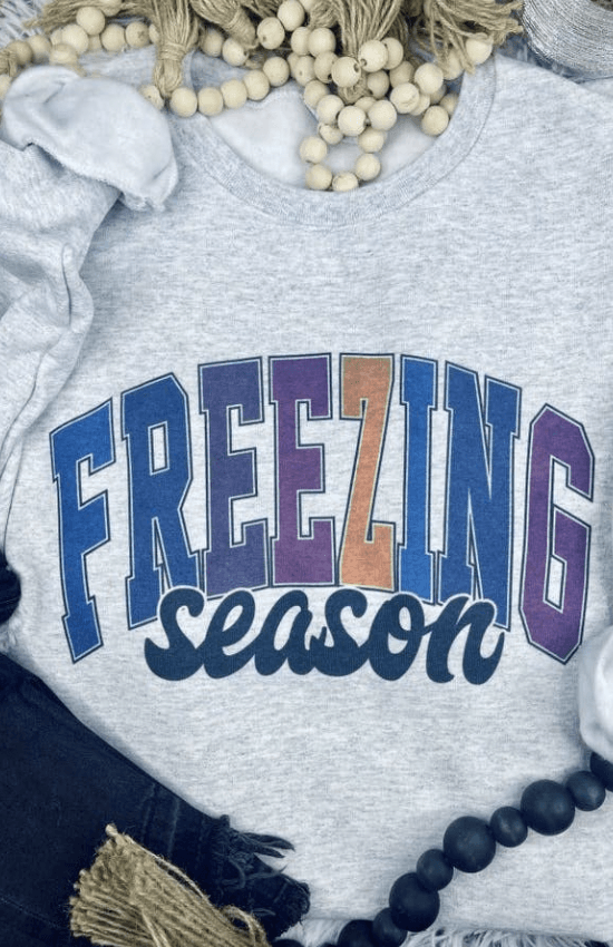 Freezing Season Sweatshirt Ash Grey - La Belle Gina Boutique