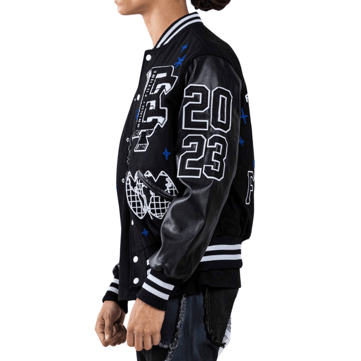 Jayden First Row Classic Oversized Varsity Jacket - La Belle Gina Boutique