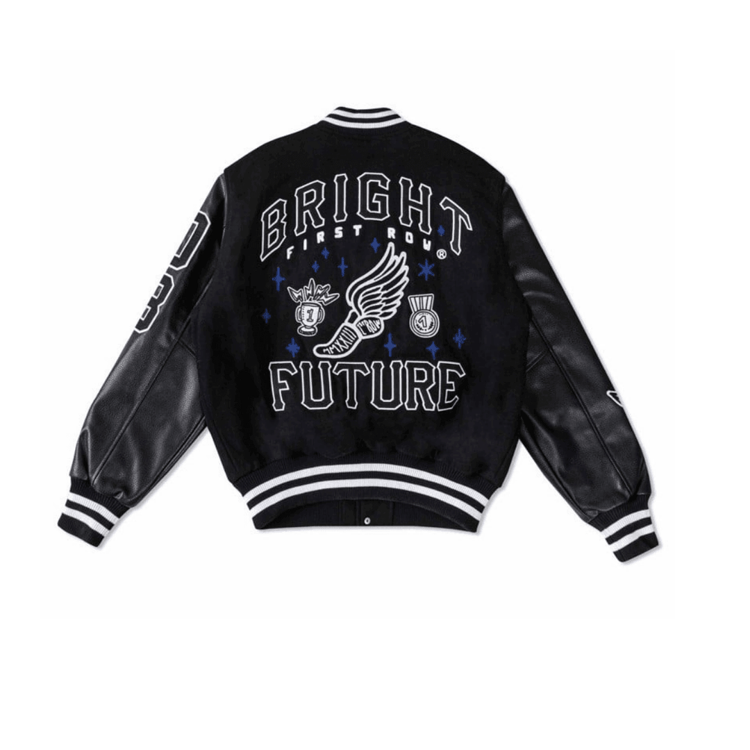 Jayden First Row Classic Oversized Varsity Jacket - La Belle Gina Boutique