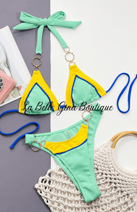 Lara Two Pieces Triangle Swimsuit - La Belle Gina Boutique