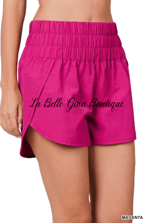 Lena wind breaker smoked waistband running short - La Belle Gina Boutique