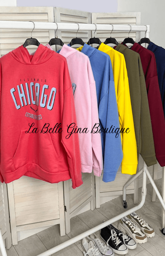 Lise Oversized Chicago Hoodie - La Belle Gina Boutique