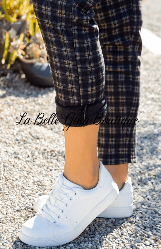 Lora Plaid Fitted Pants - La Belle Gina Boutique