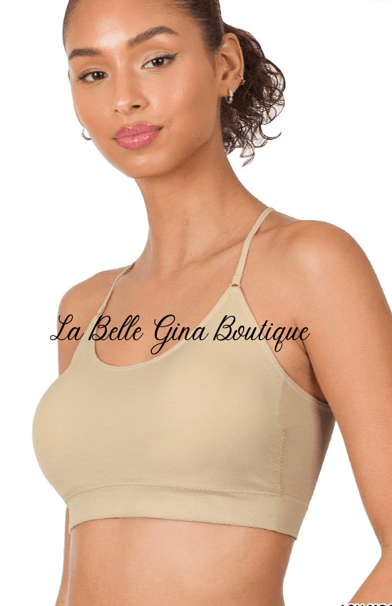 Marlie Cross Back Padded Seamless Bra - La Belle Gina Boutique