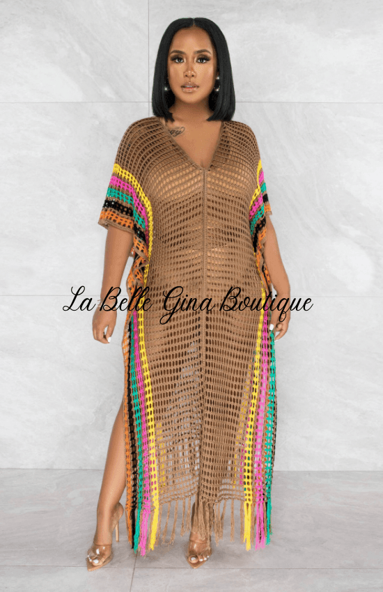 Naya Colored Beach Long Dress - La Belle Gina Boutique