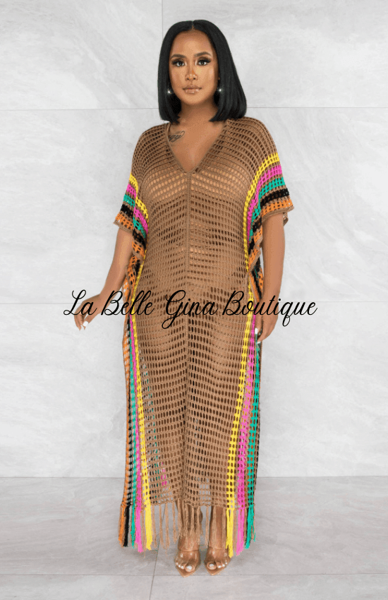 Naya Colored Beach Long Dress - La Belle Gina Boutique