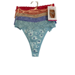 Saint Eve 5 Pack Cotton Lace Thong. - La Belle Gina Boutique