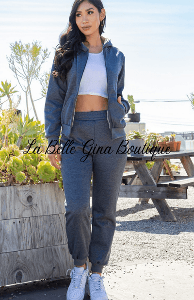 Sandra Adult Zip-Up Hoodie Set - La Belle Gina Boutique