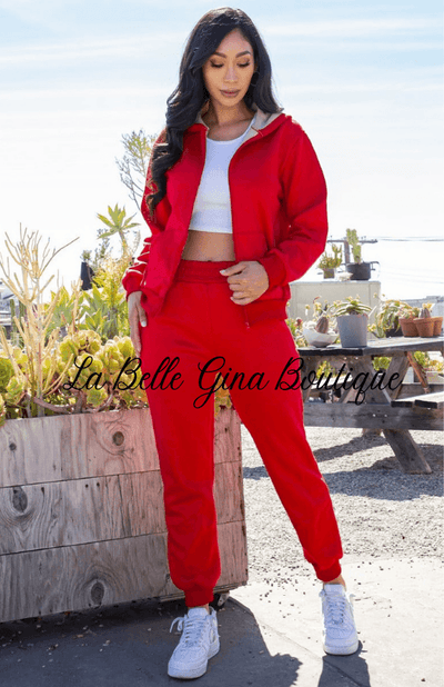 Sandra Adult Zip-Up Hoodie Set - La Belle Gina Boutique