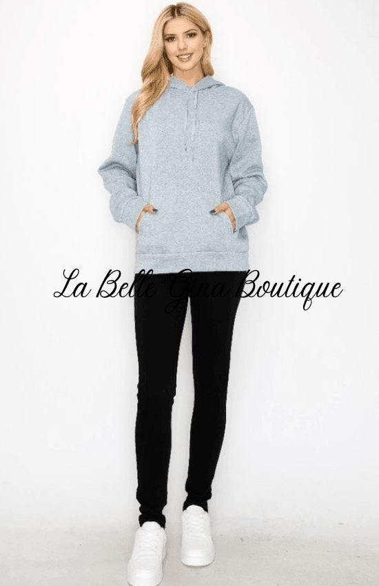 Sara Basic Fleeced Pullover Hoodie - La Belle Gina Boutique