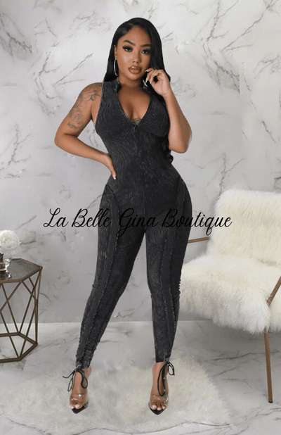 Sara Sleeveless Jumpsuit Black - La Belle Gina Boutique