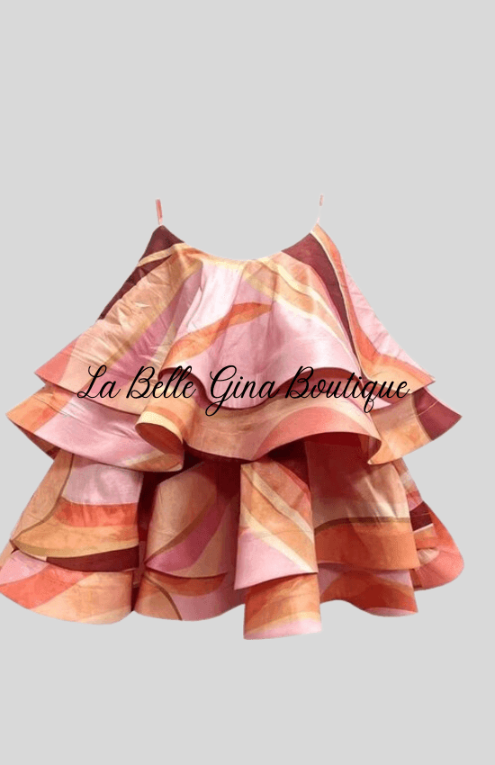 Sara spaghetti Straps Tiered Mini Dress - La Belle Gina Boutique