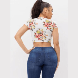 AVY floral print crop top. - La Belle Gina Boutique