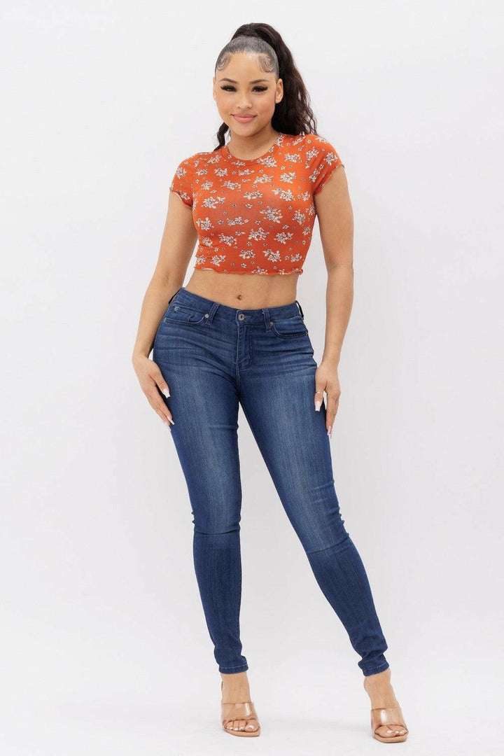 AVY floral print crop top. - La Belle Gina Boutique