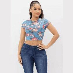 AVY floral print crop top. - La Belle Gina Boutique