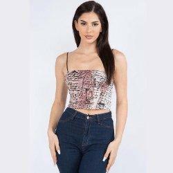 AVY sleeveless alchemy printed crop top. - La Belle Gina Boutique