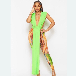 BAE long wrap see through top sleeveless open widely and legging set. - La Belle Gina Boutique