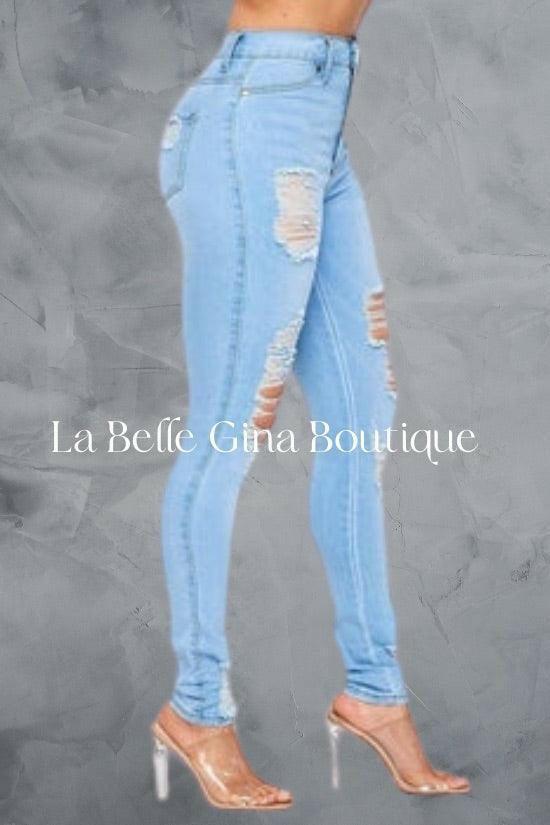 BENITA distressed skinny jeans. - La Belle Gina Boutique