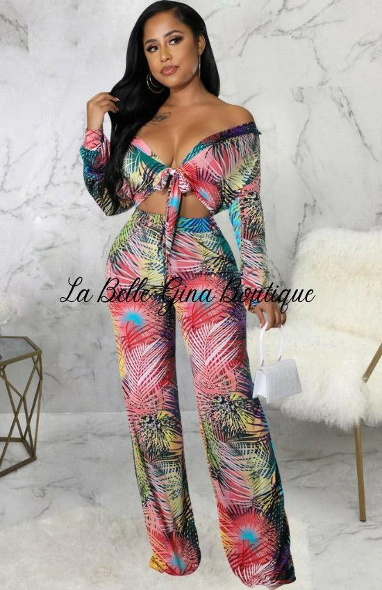 Bernadette printing Two-piece set - La Belle Gina Boutique