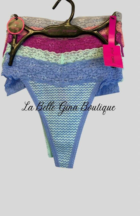 Betset Johnson 5 pack lace cotton thong - La Belle Gina Boutique