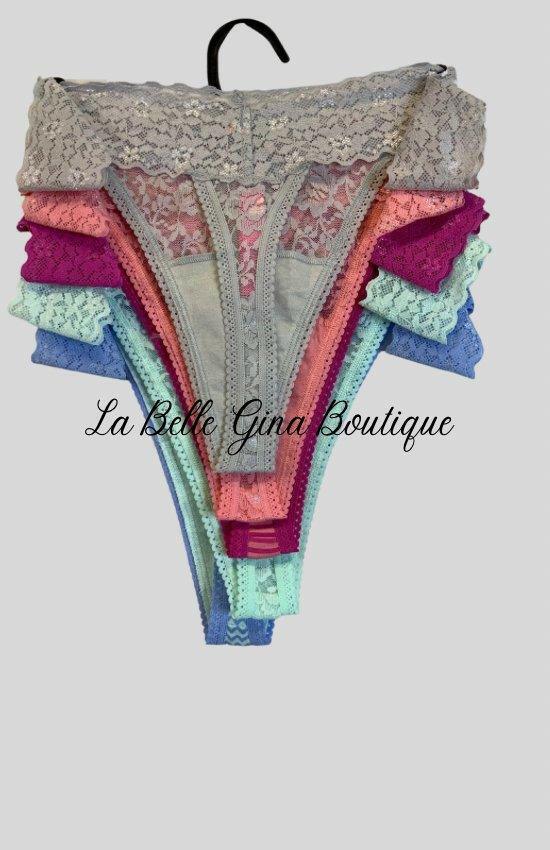 Betset Johnson 5 pack lace cotton thong - La Belle Gina Boutique