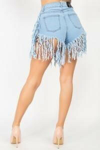 BOO Mid rise denim shorts. - La Belle Gina Boutique