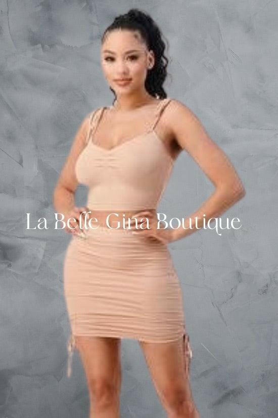 BOO women ribbed two piece set top and skirt. - La Belle Gina Boutique