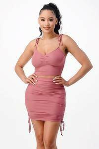 BOO women ribbed two piece set top and skirt. - La Belle Gina Boutique