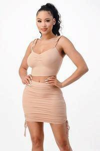 BOO women ribbed two piece set top and skirt. - La Belle Gina Boutique