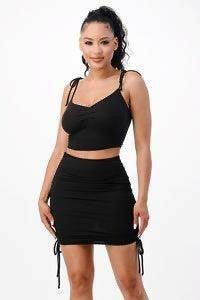 BOO women ribbed two piece set top and skirt. - La Belle Gina Boutique