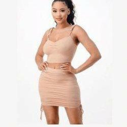 BOO women ribbed two piece set top and skirt. - La Belle Gina Boutique