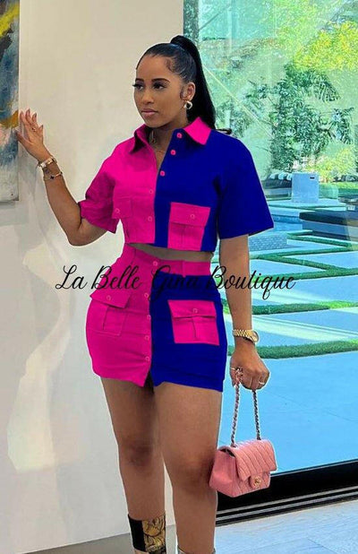 Camille Double Pocket Short Sleeve Set Rose - La Belle Gina Boutique